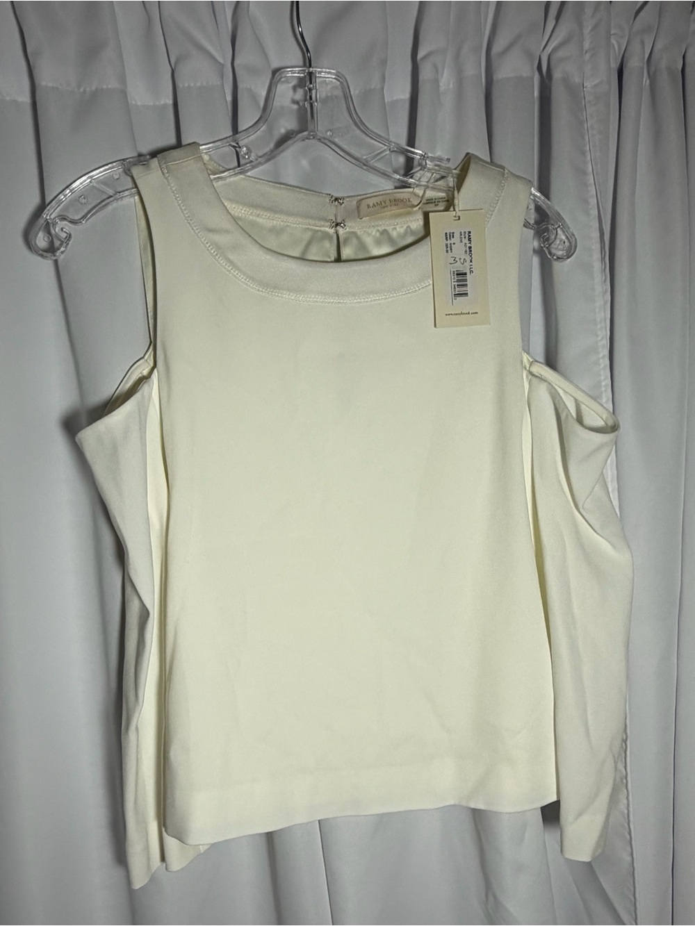 NWT RAMY BROOK Ivory Arlene Cold Shoulder Blouse size S